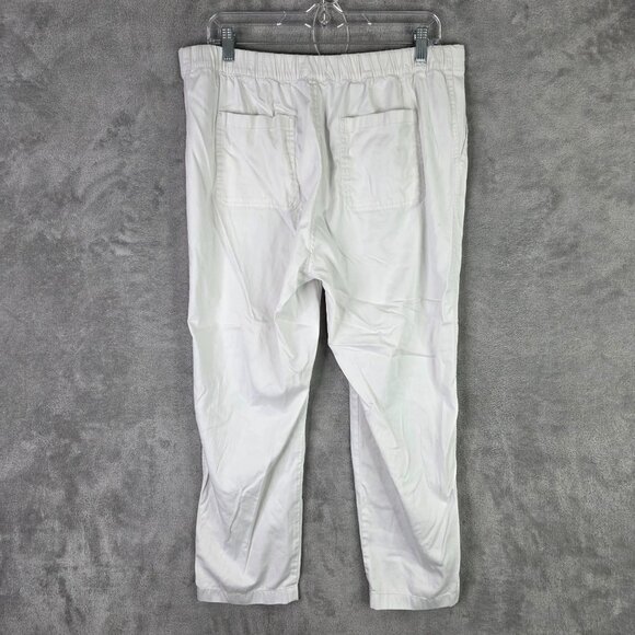 Womens Lou & Grey Loft White Drawstring Pants Lyocell Blend Stretch Size L - Picture 4 of 9